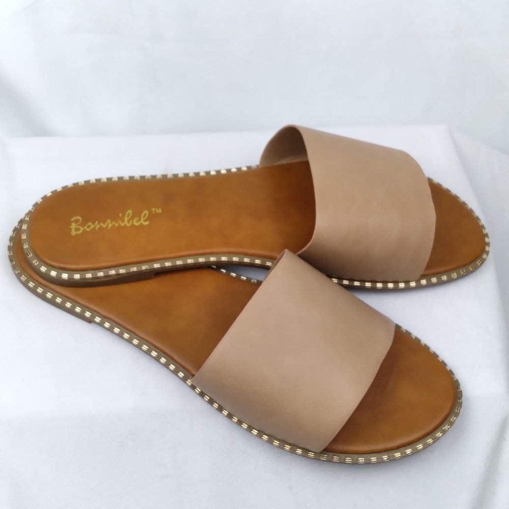 Bonnibel Micah flat studded slides sandals